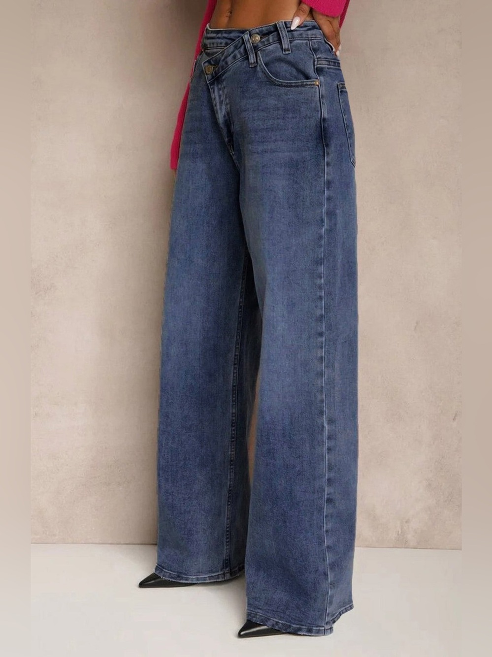 YARA WIDE LEG DENIM JEANS-DARK BLUE